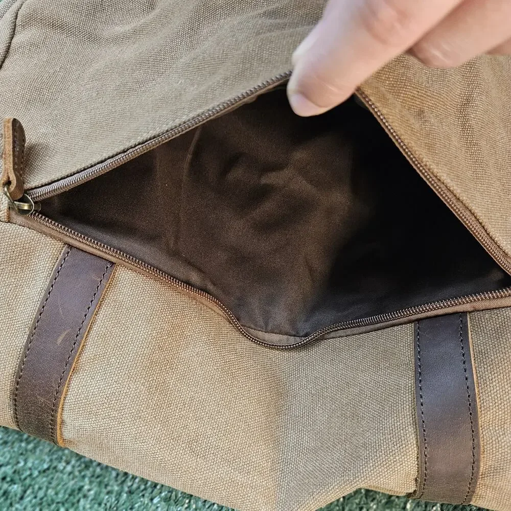 SMRITI Vintage Canvas Messenger Bag for Men 15.6-16 inch Laptop Large, Coffee
